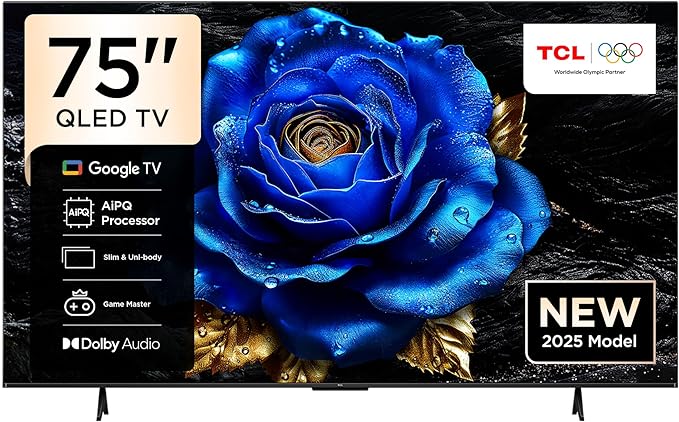 تلفزيون 75 بوصة نحيف 4K كيو ال اي دي وكوانتوم كريستال ونطاق HDR 10+