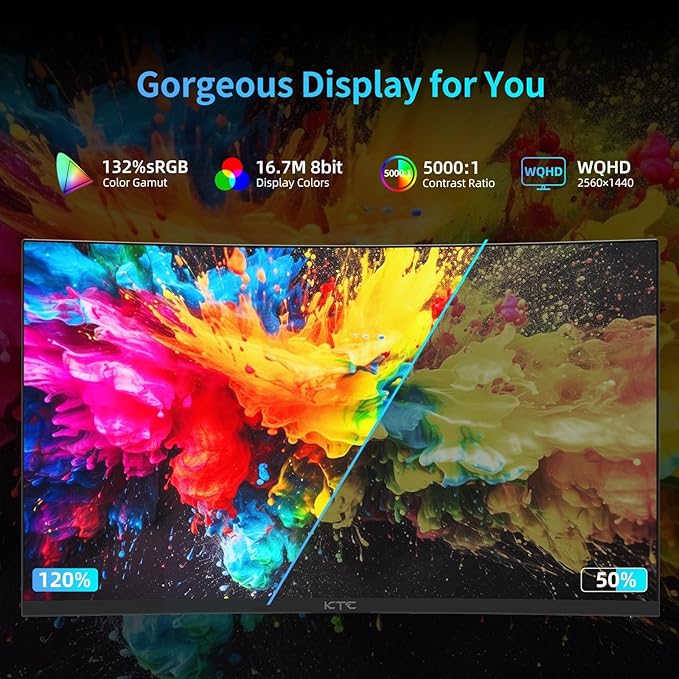 KTC شاشة العاب أسود عدد : 1 WQHD منحنية 27 انش - الصورة 3